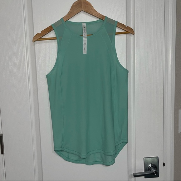 Lululemon Sculpt Tank Wild Mint 2021 W1CS9S $58 Material Mesh Open Back Sz 2 - Picture 2 of 7